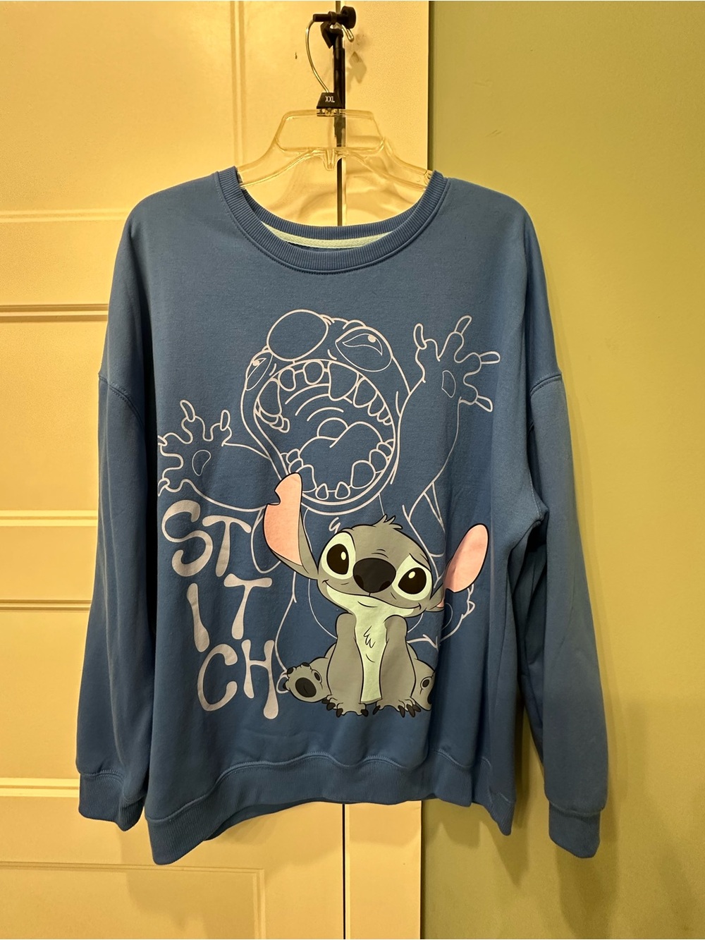 Disney Blue Stitch Crewneck Sweatshirt with Graphic